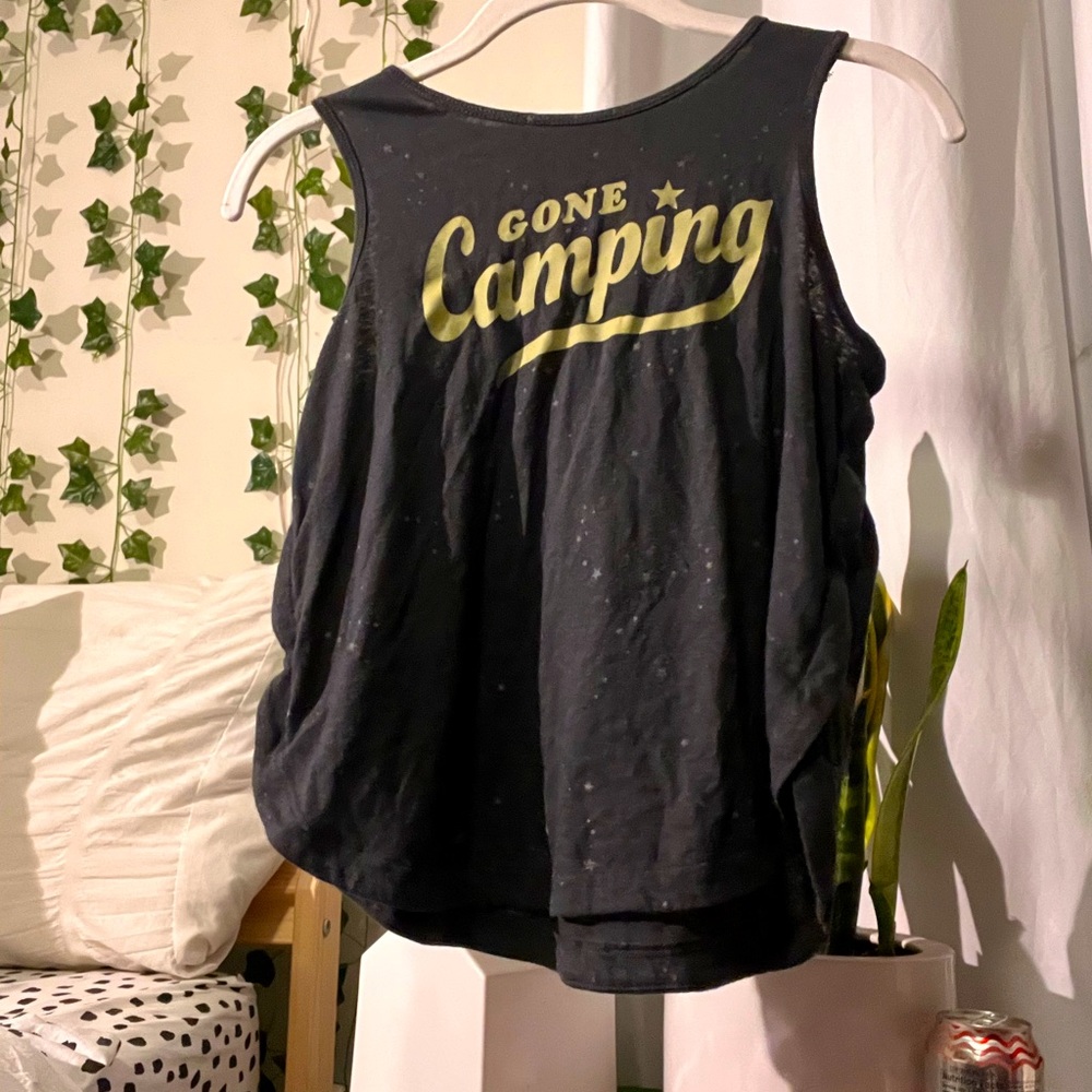 “Gone camping” glow in the dark tank top⚡️💕